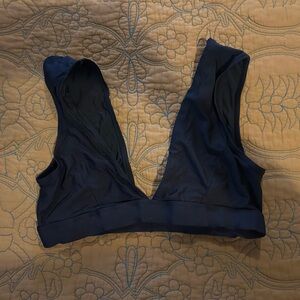 Anthropologie Allihop Black Deep V Bikini Top